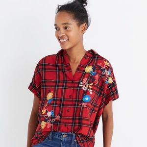 MADEWELL Embroidered Central Shirt in Dahl Plaid M